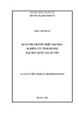 Luận án Tiến sĩ Quản trị kinh doanh: Quản trị thương hiệu Đại học - Nghiên cứu tình huống Đại học Quốc gia Hà Nội