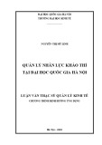 Luận văn Thạc sĩ Quản lý kinh tế: Quản lý nhân lực khảo thí tại Đại học Quốc gia Hà Nội