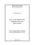 Luận văn Thạc sĩ Quản lý kinh tế: Quản lý chi thường xuyên tại Kho bạc Nhà nước tỉnh Nam Định