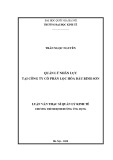 Luận văn Thạc sĩ Quản lý kinh tế: Quản lý nhân lực tại Công ty Cổ phần Lọc hóa dầu Bình Sơn