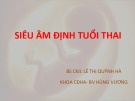 Bài giảng Siêu âm định tuổi thai - BS CKII. Lê Thị Quỳnh Hà