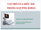 Bài giảng Vai trò của siêu âm trong sản phụ khoa - BS CKII. Lê Thị Quỳnh Hà