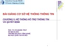 Bài giảng Cơ sở hệ thống thông tin: Chương 5 - PGS. TS. Hà Quang Thụy