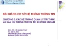 Bài giảng Cơ sở hệ thống thông tin: Chương 6 - PGS. TS. Hà Quang Thụy