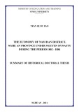 Summary of Historical Doctoral Thesis: The economy of Nam Dan District, Nghe An Province under Nguyen dynasty during the period 1802 - 1884