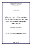 Tóm tắt Luận án Tiến sĩ Khoa học Giáo dục: Đảm bảo chất lượng đào tạo của các trường đại học tư thục tại thành phố Hồ Chí Minh theo AUN-QA