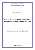 Tóm tắt Luận án Tiến sĩ Lịch sử: Kinh tế huyện Nam Đàn, tỉnh Nghệ An dưới triều Nguyễn thời kỳ 1802 - 1884