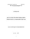 Luận án Tiến sĩ Quản lý công: Quản lý nhà nước đối với hoạt động tình nguyện của thanh niên Việt Nam