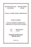 Summary of Public Administration Docteral Dissertation: State management of international cooperation on science and technology