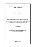 Summary of Doctoral Thesis on Education Science: Developing the team of primary school principals in the South Central Coast region according to competence approach