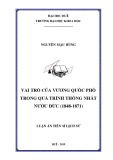 Luận án Tiến sĩ Lịch sử: Vai trò của vương quốc Phổ trong quá trình thống nhất nước Đức (1848-1871)