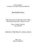Summary of Phd thesis in Animal science: The utilization of dietary local feed resources for moo lath pig in Laos