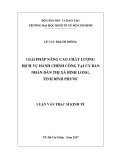 Luận văn Thạc sĩ Kinh tế: Giải pháp nâng cao chất lượng dịch vụ hành chính công tại UBND thị xã Bình Long, tỉnh Bình Phước