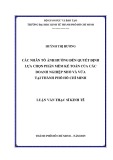 Luận văn Thạc sĩ Kinh tế: Các nhân tố ảnh hưởng đến quyết định lựa chọn phần mềm kế toán của các doanh nghiệp nhỏ và vừa tại thành phố Hồ Chí Minh