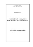 Luận văn Thạc sĩ Kinh tế Chính trị: Phát triển kết cấu hạ tầng kinh tế nông thôn tỉnh Đồng Nai