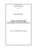 Luận văn Thạc sĩ Quản lý Giáo dục: Quản lý hoạt động học tập của sinh viên Khoa Điều dưỡng Trường Đại học Nguyễn Tất Thành hiện nay