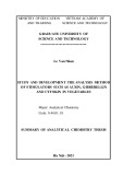 Summary of analytical chemistry thesis: Study and development the analysis method of stimulators such as auxin, gibberellin and cytokin in vegetables