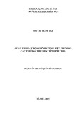 Luận văn Thạc sĩ Quản lý giáo dục: Quản lý hoạt động bồi dưỡng Hiệu trưởng các trường Tiểu học tỉnh Phú Thọ