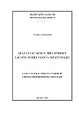 Luận văn Thạc sĩ Quản lý kinh tế: Quản lý các dịch vụ trên Internet tại Công ty Điện toán và Truyền số liệu