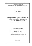 Luận văn Thạc sĩ Quan hệ quốc tế: Chính sách đối ngoại của Mỹ dưới thời Tổng thống Bill Clinton (từ năm 1993 đến năm 2001)