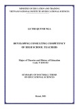 Summary of Doctoral Thesis on Educational Sciences: Developing the consulting competency of high school teachers