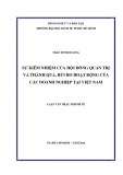 Luận văn Thạc sĩ Kinh tế: Sự kiêm nhiệm của hội đồng quản trị và thành quả, rủi ro hoạt động của các doanh nghiệp tại Việt Nam