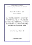 Luận văn Thạc sĩ Kinh tế: Các yếu tố ảnh hưởng đến hành vi vay vốn mua nhà để ở của khách hàng cá nhân trẻ tuổi tại các ngân hàng thương mại cổ phần trên địa bàn TP. HCM