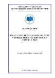 Luận văn Thạc sĩ Kinh tế: Đầu tư công từ ngân sách Nhà nước vào phát triển các khu du lịch ở tỉnh Cà Mau