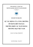 Luận văn Thạc sĩ Kinh tế: Sự tác động của tăng trưởng tín dụng đến nợ xấu - Trường hợp các ngân hàng thương mại Việt Nam