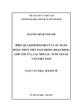 Luận văn Thạc sĩ Kinh tế: Hiệu quả kinh doanh của các ngân hàng TMCP Việt Nam trong hoạt động góp vốn của các đối tác nước ngoài vào Việt Nam