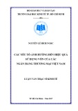 Luận văn Thạc sĩ Kinh tế: Các yếu tố ảnh hưởng đến hiệu quả sử dụng vốn tại các NHTM Việt Nam