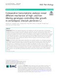 Comparative transcriptome analyses reveal different mechanism of high- and lowtillering genotypes controlling tiller growth in orchardgrass (Dactylis glomerata L.)