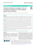 Putative alternative translation start siteencoding nucleotides of CPR5 regulate growth and resistance