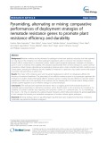 Pyramiding, alternating or mixing: Comparative performances of deployment strategies of nematode resistance genes to promote plant resistance efficiency and durability