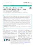 Ascorbic acid modulation by ABI4 transcriptional repression of VTC2 in the salt tolerance of Arabidopsis