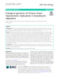 Ecological genomics of Chinese wheat improvement: Implications in breeding for adaptation