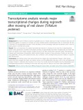 Transcriptome analysis reveals major transcriptional changes during regrowth after mowing of red clover (Trifolium pratense)