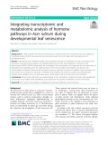Integrating transcriptomic and metabolomic analysis of hormone pathways in Acer rubrum during developmental leaf senescence