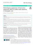 Heterologous expression of heat stressresponsive AtPLC9 confers heat tolerance in transgenic rice