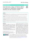 Seed dormancy release of Halenia elliptica in response to stratification temperature, duration and soil moisture content