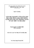 Tóm tắt luận văn Thạc sĩ Văn hóa học: Giáo dục đạo đức công dân cho học sinh trung học phổ thông tại huyện Long Mỹ, tỉnh Hậu Giang từ góc nhìn văn hóa học