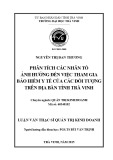 Tóm tắt luận văn Thạc sĩ Quản trị kinh doanh: Phân tích các nhân tố ảnh hưởng đến việc tham gia bảo hiểm y tế của các đối tượng trên địa bàn tỉnh Trà Vinh