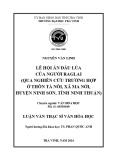 Tóm tắt luận văn Thạc sĩ Văn hóa học: Lễ hội ăn đầu lúa của người Raglai (Qua nghiên cứu trường hợp ở thôn Tà Nôi, xã Ma Nới, huyện Ninh Sơn, tỉnh Ninh Thuận)