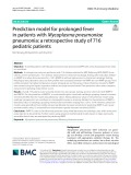 Prediction model for prolonged fever in patients with Mycoplasma pneumoniae pneumonia: A retrospective study of 716 pediatric patients