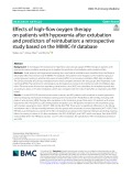 Efects of high-flow oxygen therapy on patients with hypoxemia after extubation and predictors of reintubation: A retrospective study based on the MIMIC-IV database