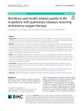 Resilience and health-related quality of life in patients with pulmonary diseases receiving ambulatory oxygen therapy