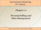 Lecture International marketing (15/e): Chapter 17 - Cateora, Gilly, Graham