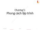 Bài giảng Kỹ thuật lập trình – Chương 5: Phong cách lập trình