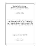 Luận văn Thạc sĩ Kinh tế: Khả năng dự báo tỷ suất sinh lợi của chỉ số chứng khoán Việt Nam