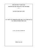 Luận văn Thạc sĩ Kinh tế: Các nhân tố ảnh hưởng đến khả năng sinh lợi tại các ngân hàng thương mại cổ phần Việt Nam